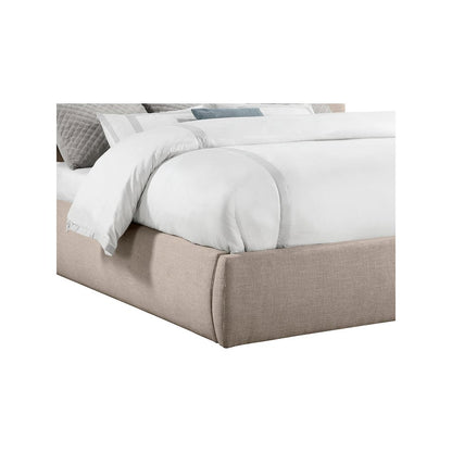 Adam Beige Linen Textured Fabric King Bed