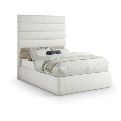Adam Cream Linen Textured Fabric Full Bed
