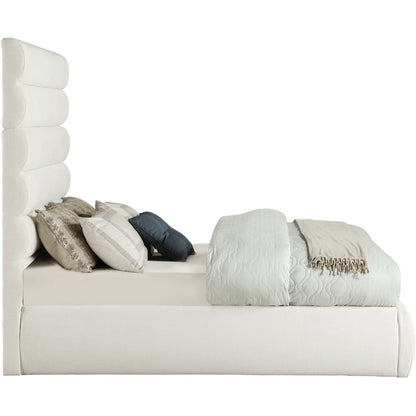 Adam Cream Linen Textured Fabric Full Bed