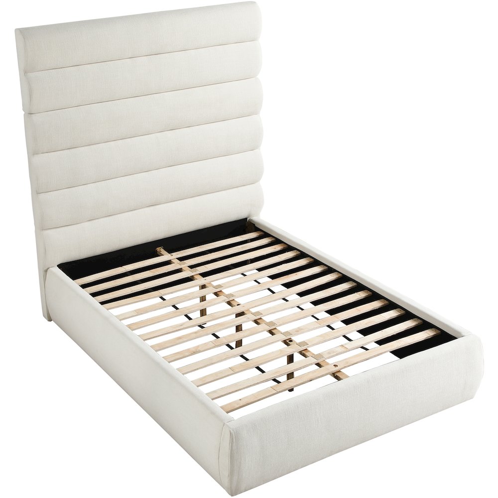 Adam Cream Linen Textured Fabric Full Bed
