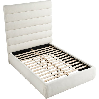 Adam Cream Linen Textured Fabric Full Bed