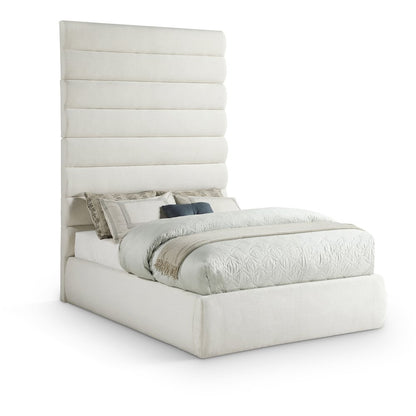Adam Cream Linen Textured Fabric Full Bed