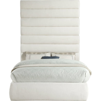 Adam Cream Linen Textured Fabric Full Bed