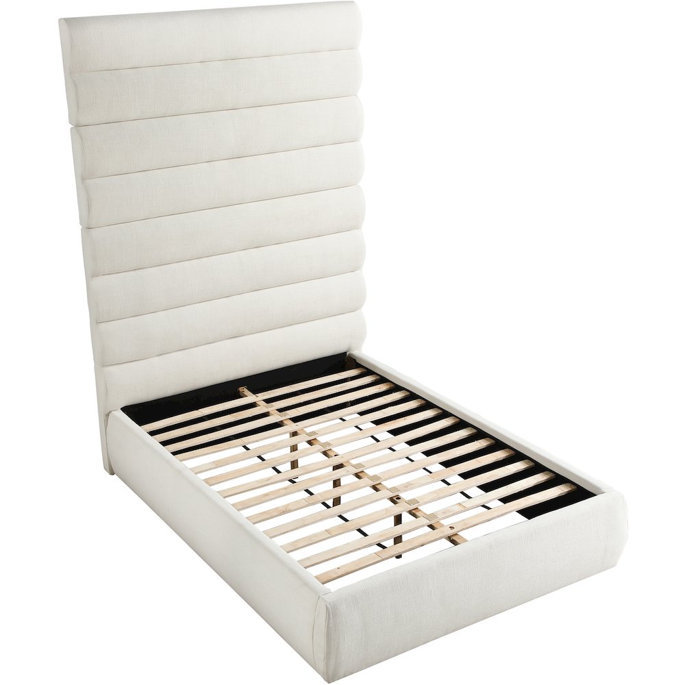 Adam Cream Linen Textured Fabric Full Bed