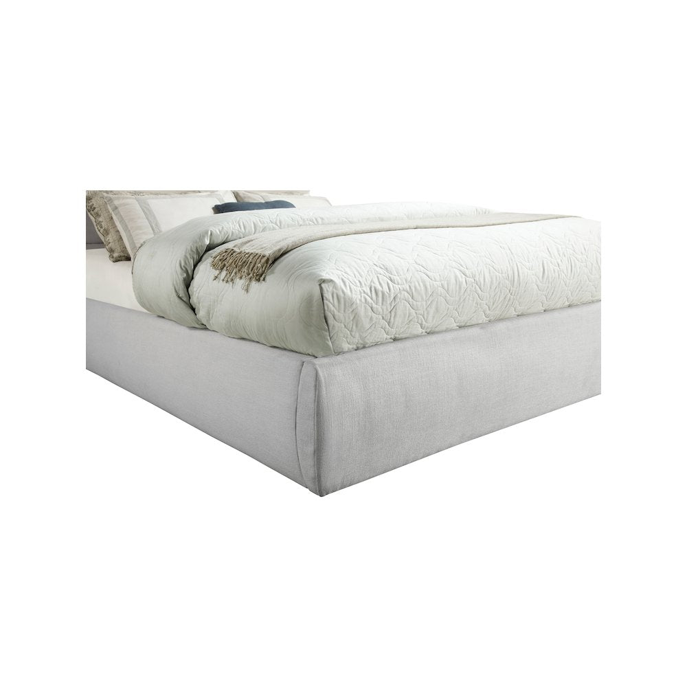 Adam Grey Linen Textured Fabric Full Bed