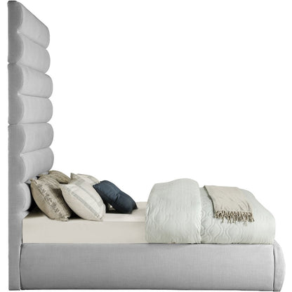 Adam Grey Linen Textured Fabric Full Bed