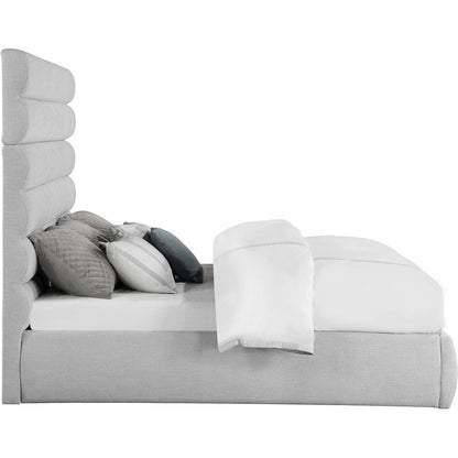 Adam Grey Linen Textured Fabric King Bed