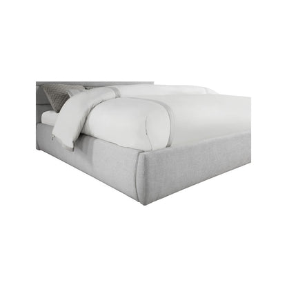 Adam Grey Linen Textured Fabric King Bed