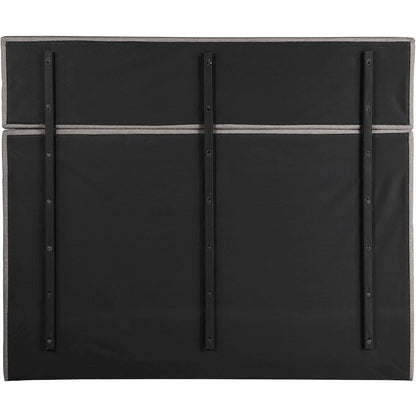 Adam Taupe Linen Textured Fabric King Bed
