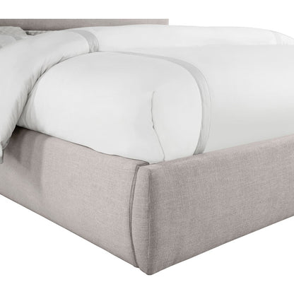 Adam Taupe Linen Textured Fabric King Bed