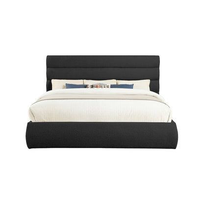 Adam Black Boucle Fabric King Bed