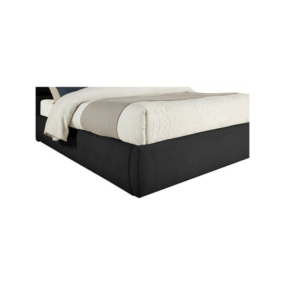 Adam Black Boucle Fabric King Bed