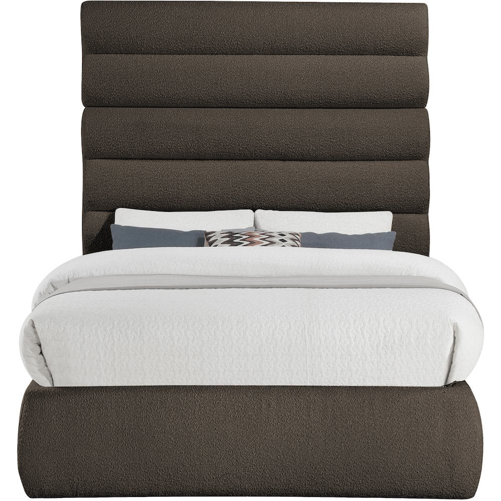 Adam Brown Boucle Fabric Full Bed