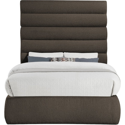 Adam Brown Boucle Fabric Full Bed