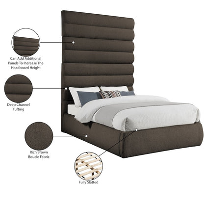 Adam Brown Boucle Fabric Full Bed
