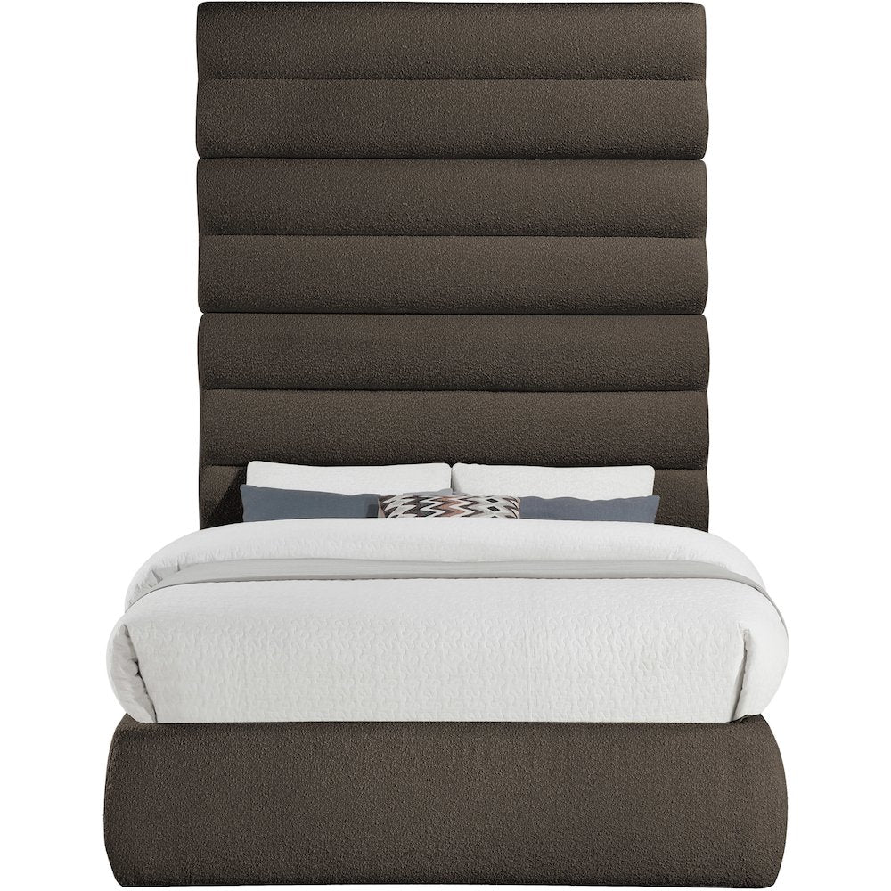 Adam Brown Boucle Fabric Full Bed