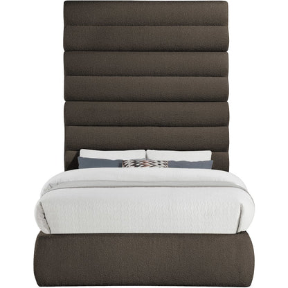 Adam Brown Boucle Fabric Full Bed