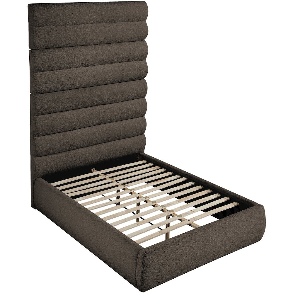 Adam Brown Boucle Fabric Full Bed