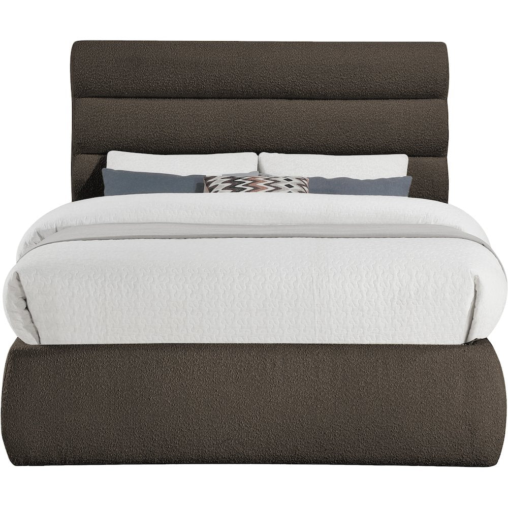 Adam Brown Boucle Fabric Full Bed