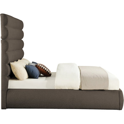 Adam Brown Boucle Fabric King Bed