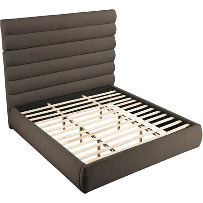 Adam Brown Boucle Fabric King Bed