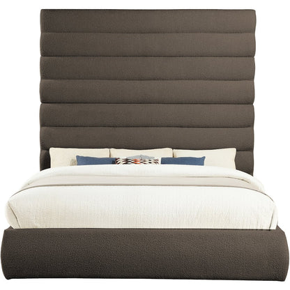 Adam Brown Boucle Fabric King Bed