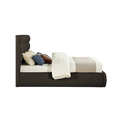 Adam Brown Boucle Fabric Queen Bed