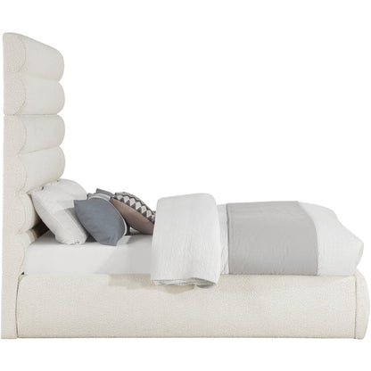 Adam Cream Boucle Fabric Full Bed