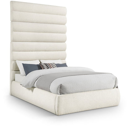 Adam Cream Boucle Fabric Full Bed