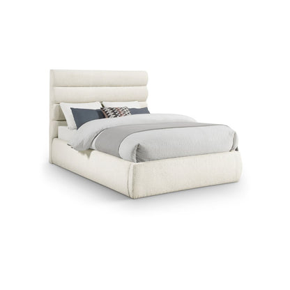 Adam Cream Boucle Fabric Full Bed