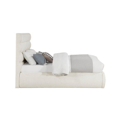 Adam Cream Boucle Fabric Full Bed