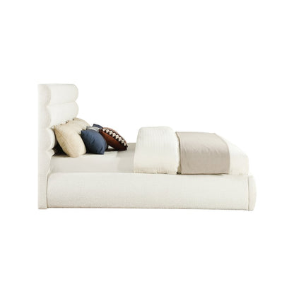Adam Cream Boucle Fabric King Bed