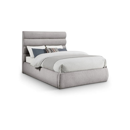 Adam Taupe Boucle Fabric Full Bed