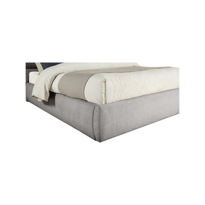 Adam Taupe Boucle Fabric King Bed