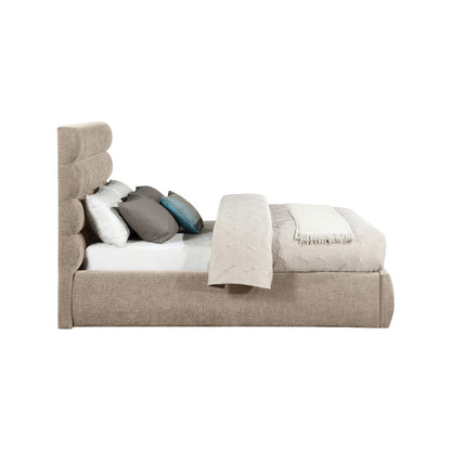 Adam Beige Chenille Fabric Full Bed