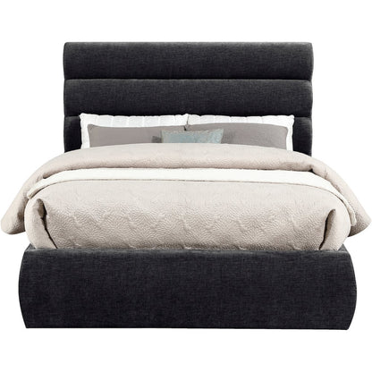 Adam Black Chenille Fabric Full Bed