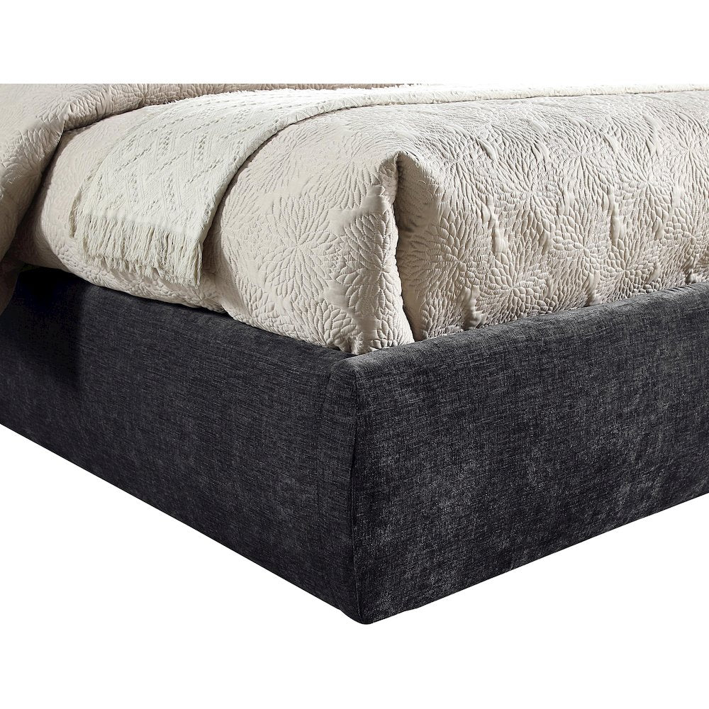 Adam Black Chenille Fabric Full Bed