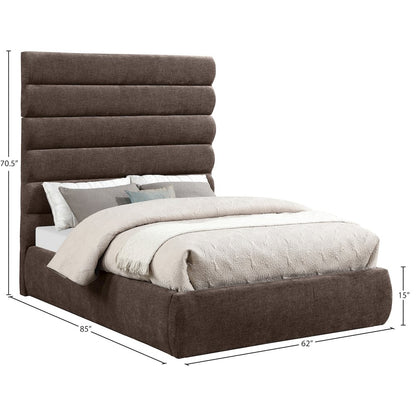 Adam Brown Chenille Fabric Full Bed
