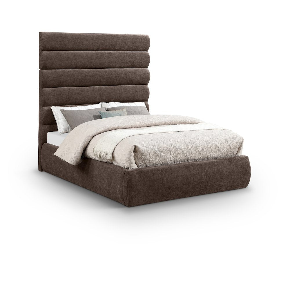 Adam Brown Chenille Fabric Full Bed