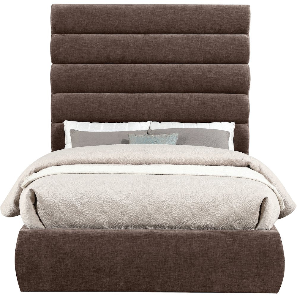 Adam Brown Chenille Fabric Full Bed