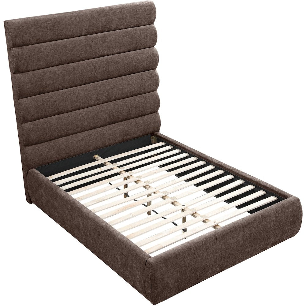 Adam Brown Chenille Fabric Full Bed