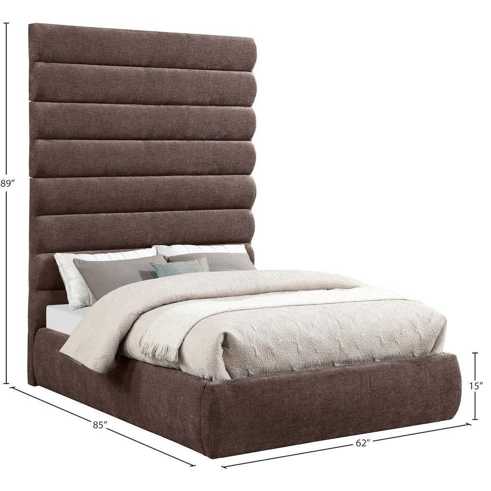 Adam Brown Chenille Fabric Full Bed