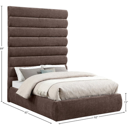 Adam Brown Chenille Fabric Full Bed