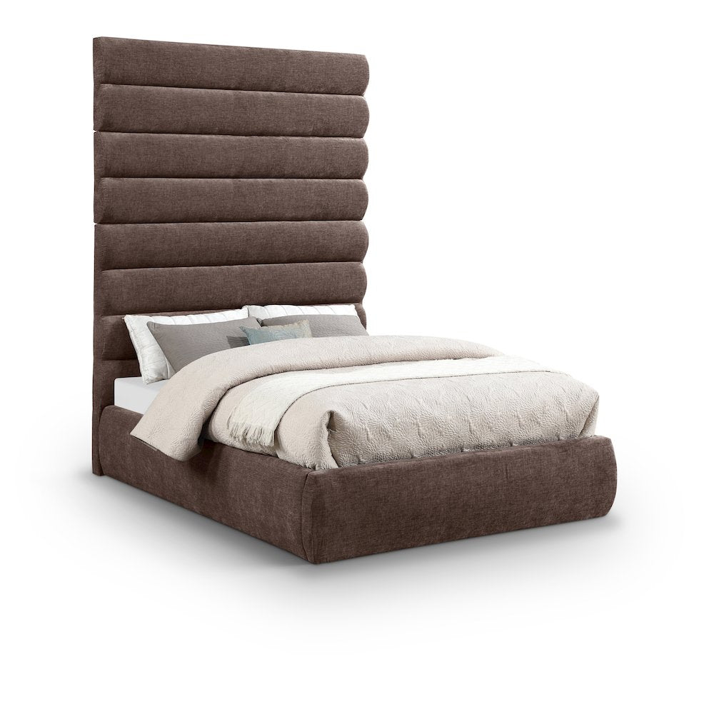 Adam Brown Chenille Fabric Full Bed
