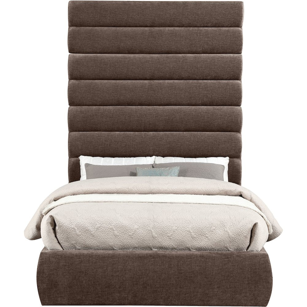 Adam Brown Chenille Fabric Full Bed