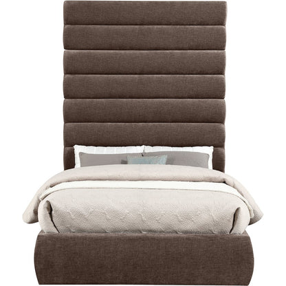 Adam Brown Chenille Fabric Full Bed
