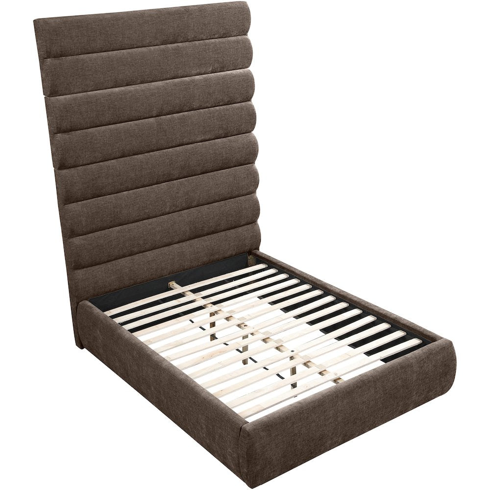 Adam Brown Chenille Fabric Full Bed