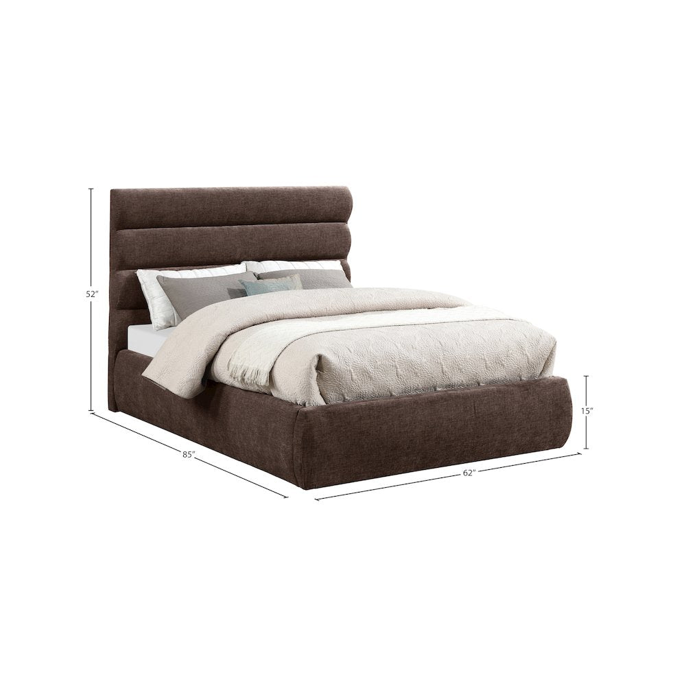 Adam Brown Chenille Fabric Full Bed
