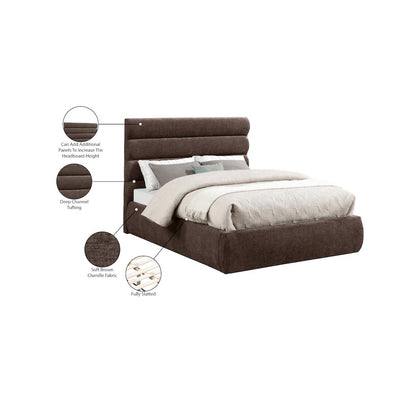 Adam Brown Chenille Fabric Full Bed