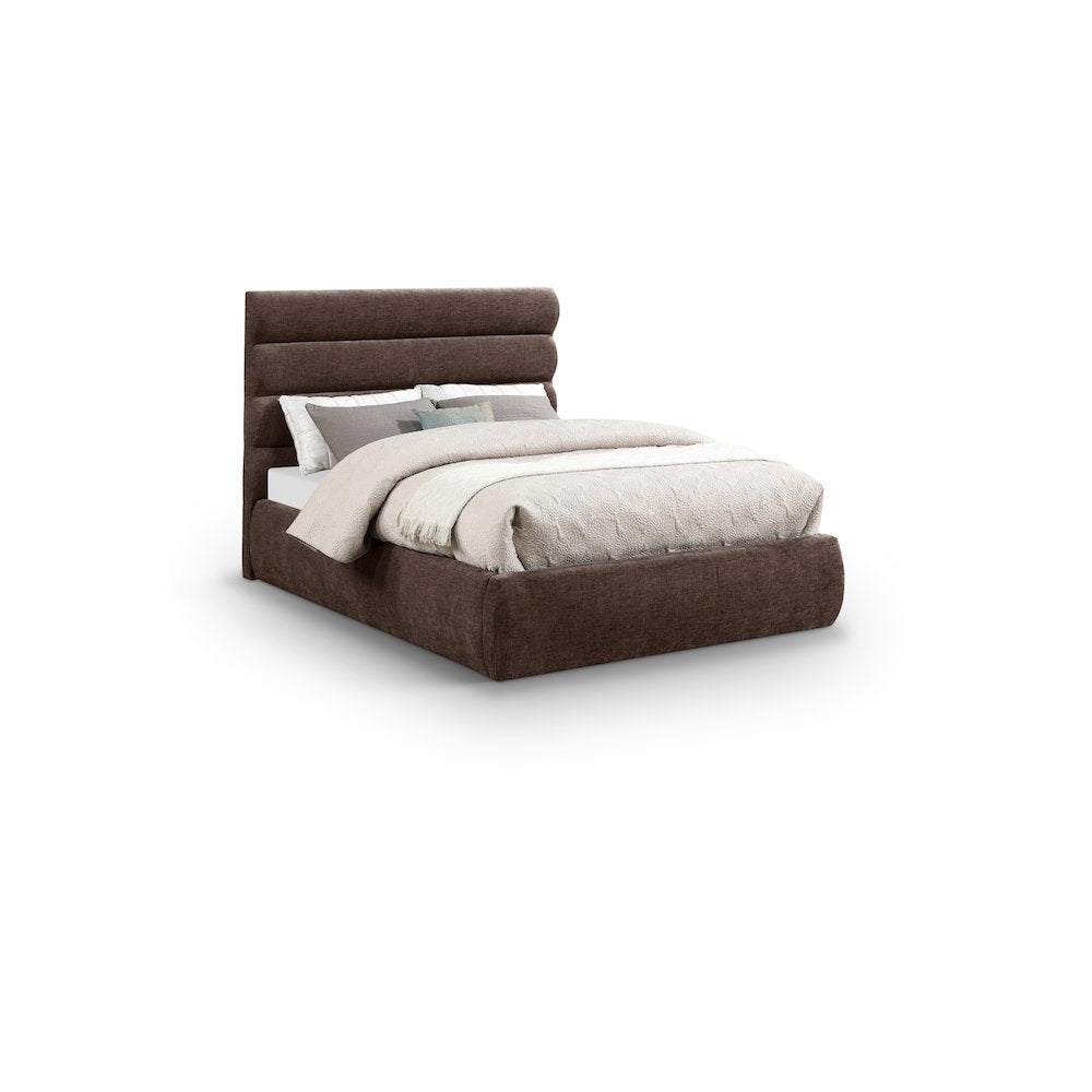 Adam Brown Chenille Fabric Full Bed